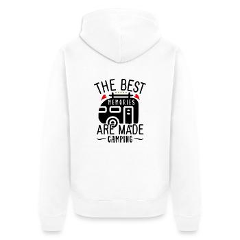 Les meilleurs souvenirs sont faits en camping - Veste à capuche bio Premium Unisexe - blanc - Dos - Thijin (182cm)