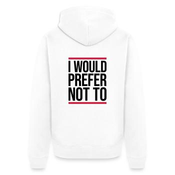 I prefer not to - Unisex Premium Organic Zip Hoodie - white - Back - Thijin (182cm)