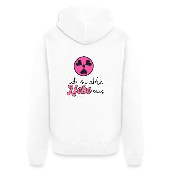 Ich strahle Liebe aus - Unisex Premium Bio Zip Hoodie - Weiß - Hinten - Thijin (182cm)