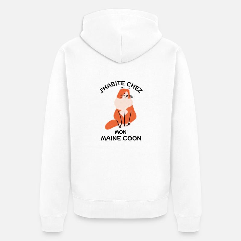 Maine coon chat mignon - Veste à capuche bio Premium Unisexe - blanc