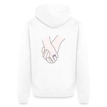 holding hands weddign day - Unisex Premium Organic Zip Hoodie - white - Back - Thijin (182cm)