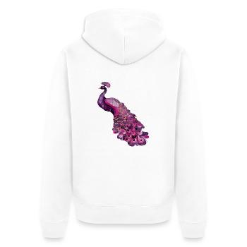 peacock bird colorful beautiful fantasy colorful - Unisex Premium Organic Zip Hoodie - white - Back - Thijin (182cm)