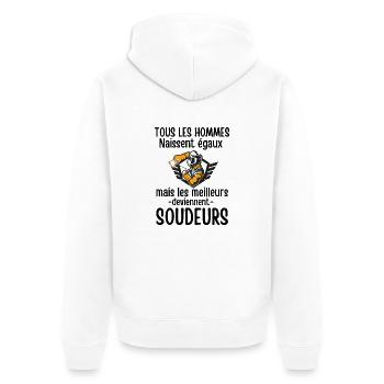 Humour soudeur chaudronnier 2 - Veste à capuche bio Premium Unisexe - blanc - Dos - Thijin (182cm)