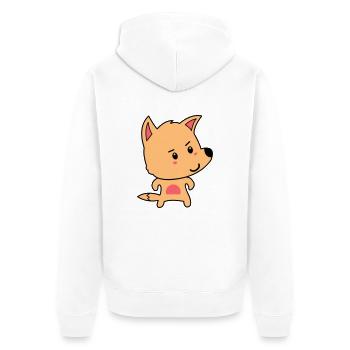 fuchs comic - Unisex Premium Bio Zip Hoodie - Weiß - Hinten - Thijin (182cm)