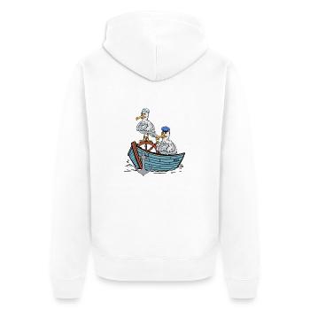 Seagulls, Seagull, Seafarers, Sailors, Travel Boat - Unisex Premium Organic Zip Hoodie - white - Back - Thijin (182cm)