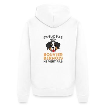 Chien de race bouvier bernois - Veste à capuche bio Premium Unisexe - blanc - Dos - Thijin (182cm)