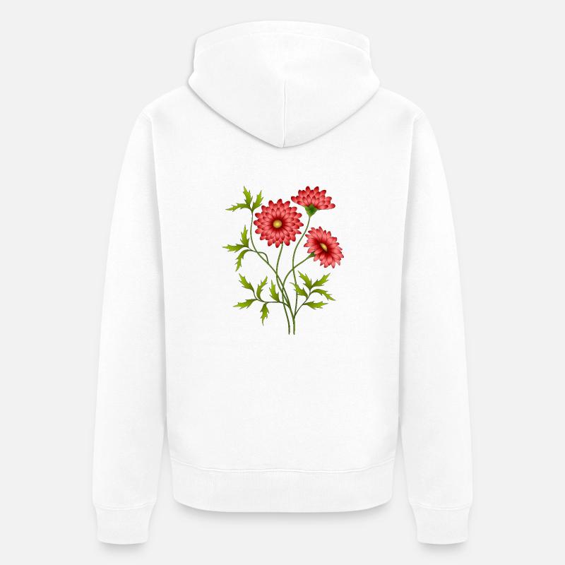 Fleur - Veste à capuche bio Premium Unisexe - blanc