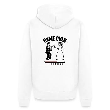 Game Over Chargement Mariage - Veste à capuche bio Premium Unisexe - blanc - Dos - Thijin (182cm)