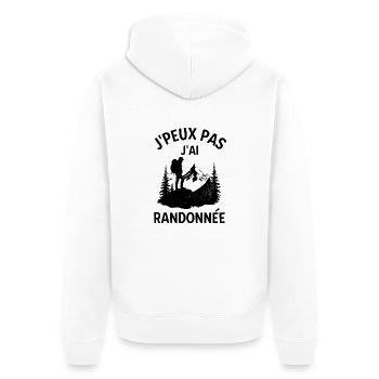Je peux pas j ai randonne - Veste à capuche bio Premium Unisexe - blanc - Dos - Thijin (182cm)