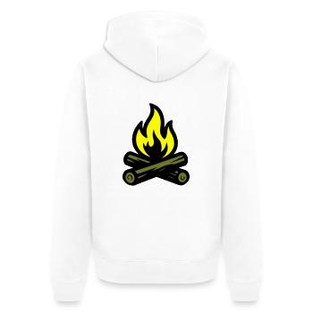 Feuer Lagerfeuer Symbol - Unisex Premium Bio Zip Hoodie - Weiß - Hinten - Thijin (182cm)