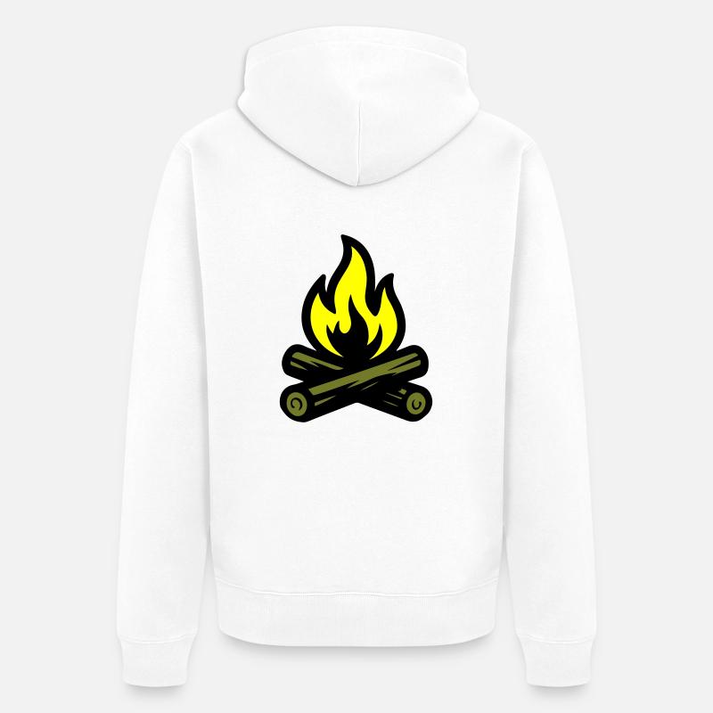 Feu Feu Icône Feu - Veste à capuche bio Premium Unisexe - blanc