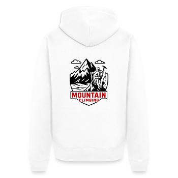 Mountaineering Mountains - Unisex Premium Organic Zip Hoodie - white - Back - Thijin (182cm)