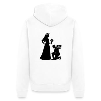 couple marié - Veste à capuche bio Premium Unisexe - blanc - Dos - Thijin (182cm)