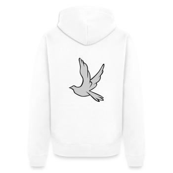 Friedenstaube Frieden Freiheit - Unisex Premium Bio Zip Hoodie - Weiß - Hinten - Thijin (182cm)
