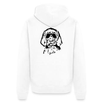Wirehaired Vizsla Cool Funny Dog Vischel Wilsigns - Unisex Premium Organic Zip Hoodie - white - Back - Thijin (182cm)