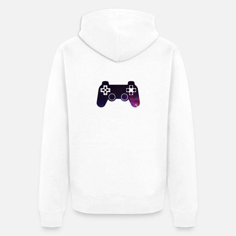 Controller Galaxy - Unisex Premium Bio Zip Hoodie - Weiß