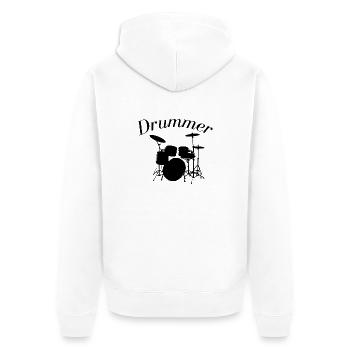 Schlagzeug Schlagzeuger Drummer Drumsticks - Unisex Premium Organic Zip Hoodie - white - Back - Thijin (182cm)