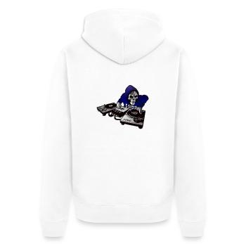 DJ Bleu F - Veste à capuche bio Premium Unisexe - blanc - Dos - Thijin (182cm)