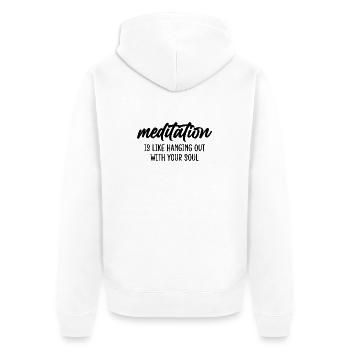 Cooler Yoga Spruch Geschenk Yogi - Unisex Premium Bio Zip Hoodie - Weiß - Hinten - Thijin (182cm)