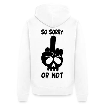Rude Black Skull - Unisex Premium Organic Zip Hoodie - white - Back - Thijin (182cm)