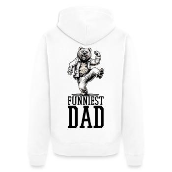 Funniest Father Dancing Bear Gift - Unisex Premium Organic Zip Hoodie - white - Back - Thijin (182cm)