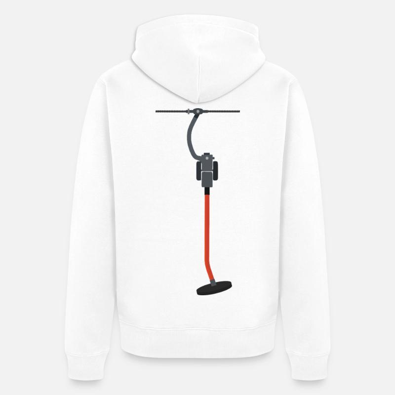 Téléski à boutons - Veste à capuche bio Premium Unisexe - blanc