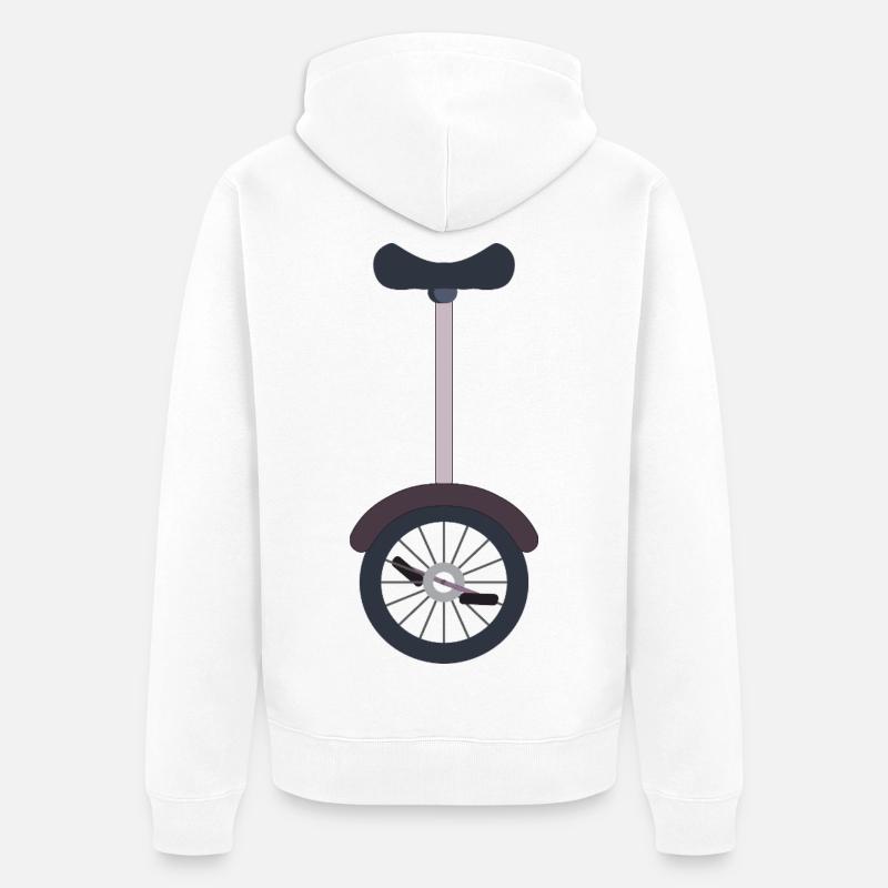 Einrad Einradfahrer - Unisex Premium Bio Zip Hoodie - Weiß