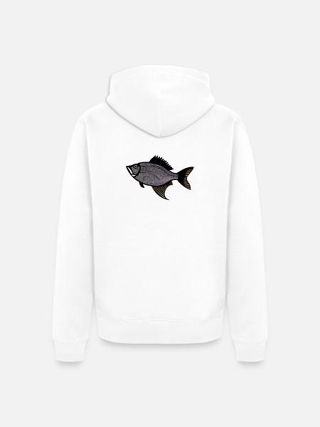 Red Drummer Fish (sébaste) - Veste à capuche bio Premium Unisexe - blanc