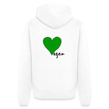 Vegan - Unisex Premium Organic Zip Hoodie - white - Back - Thijin (182cm)
