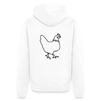 Poule poule Hüner - Veste à capuche bio Premium Unisexe - blanc - Dos - Thijin (182cm)