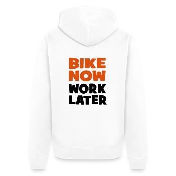 motocycle - Veste à capuche bio Premium Unisexe - blanc - Dos - Thijin (182cm)
