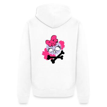 Tête de mort girly - Veste à capuche bio Premium Unisexe - blanc - Dos - Thijin (182cm)