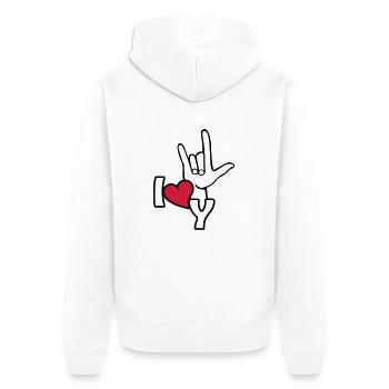 I love you - Veste à capuche bio Premium Unisexe - blanc - Dos - Thijin (182cm)