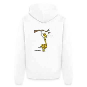 Giraffe Hangman Fuck RAHMENLOS Geschenk - Unisex Premium Bio Zip Hoodie - Weiß - Hinten - Thijin (182cm)