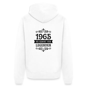 1965 - Die Geburt Von Legenden - Unisex Premium Bio Zip Hoodie - Weiß - Hinten - Thijin (182cm)