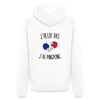J'peux pas j'ai pingpong - Veste à capuche bio Premium Unisexe - blanc - Dos - Thijin (182cm)