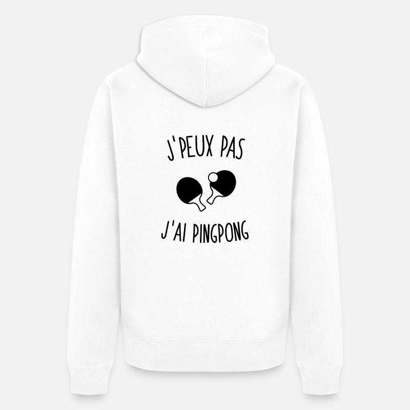 J'peux pas j'ai pinpong 1c - Veste à capuche bio Premium Unisexe - blanc