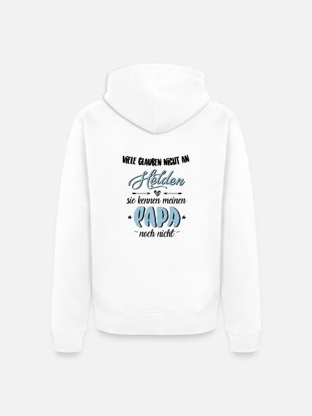 Papa Held - Unisex Premium Bio Zip Hoodie - Weiß