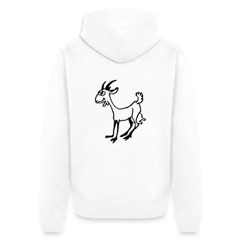 Ziegen Kitz - Unisex Premium Bio Zip Hoodie - Weiß - Hinten - Thijin (182cm)