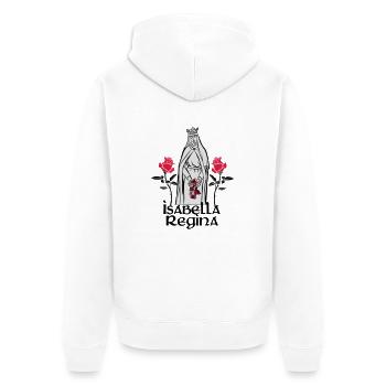 Isabella Regina Portugal - Unisex Premium Bio Zip Hoodie - Weiß - Hinten - Thijin (182cm)