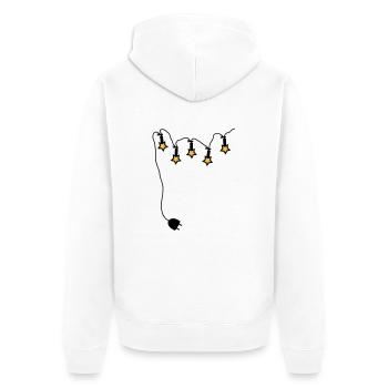 Lichterkette mit Stecker - V2 - Unisex Premium Bio Zip Hoodie - Weiß - Hinten - Thijin (182cm)