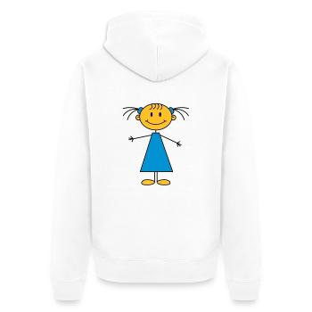 girl - Unisex Premium Bio Zip Hoodie - Weiß - Hinten - Thijin (182cm)