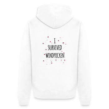 I survived chicken pox 2c - Unisex Premium Organic Zip Hoodie - white - Back - Thijin (182cm)