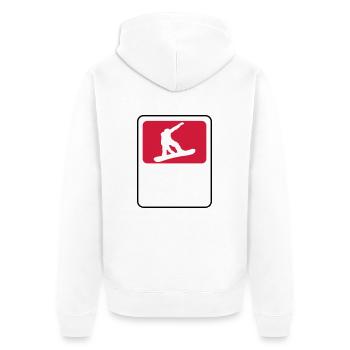 rahmen schild name text fahren snowboard sprung sp - Unisex Premium Bio Zip Hoodie - Weiß - Hinten - Thijin (182cm)