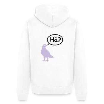 Lustige Taube - Unisex Premium Bio Zip Hoodie - Weiß - Hinten - Thijin (182cm)
