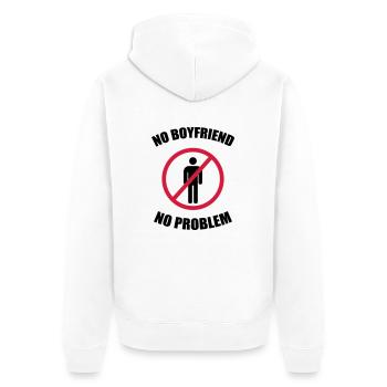 no_boyfriend_no_problem - Veste à capuche bio Premium Unisexe - blanc - Dos - Thijin (182cm)