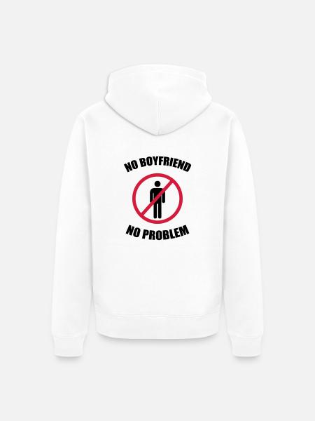 no_boyfriend_no_problem - Unisex Premium Organic Zip Hoodie - white