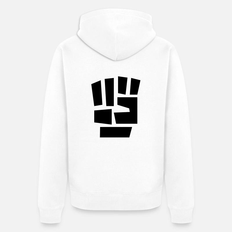 poing_2 - Veste à capuche bio Premium Unisexe - blanc