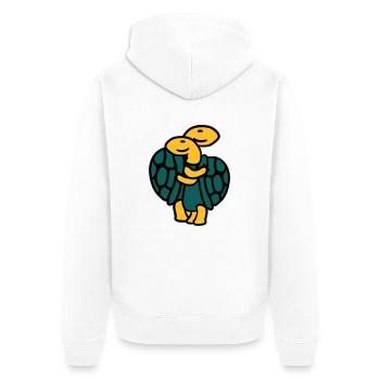 Sweet Cute Tortoise Couple - Unisex Premium Organic Zip Hoodie - white - Back - Thijin (182cm)