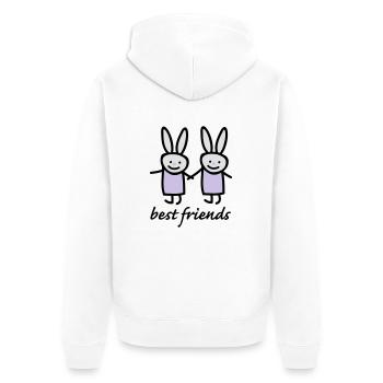 best friends - Unisex Premium Organic Zip Hoodie - white - Back - Thijin (182cm)